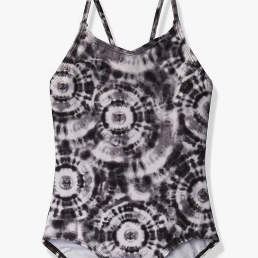 Kanu Surf Girls' Daisy Beach Sport 1-Piece Swimsuit, Size 12, Groovy Black